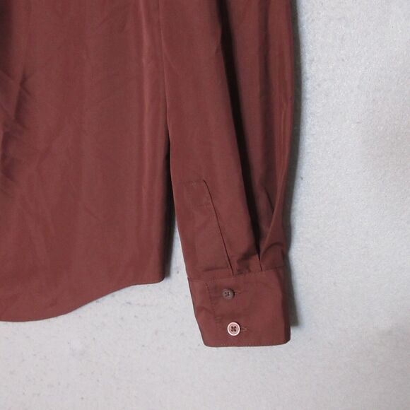 Express Boyfriend Portofino Top‎ XS Burgundy Relaxed Fit Conscious Edit - Picture 9 of 10